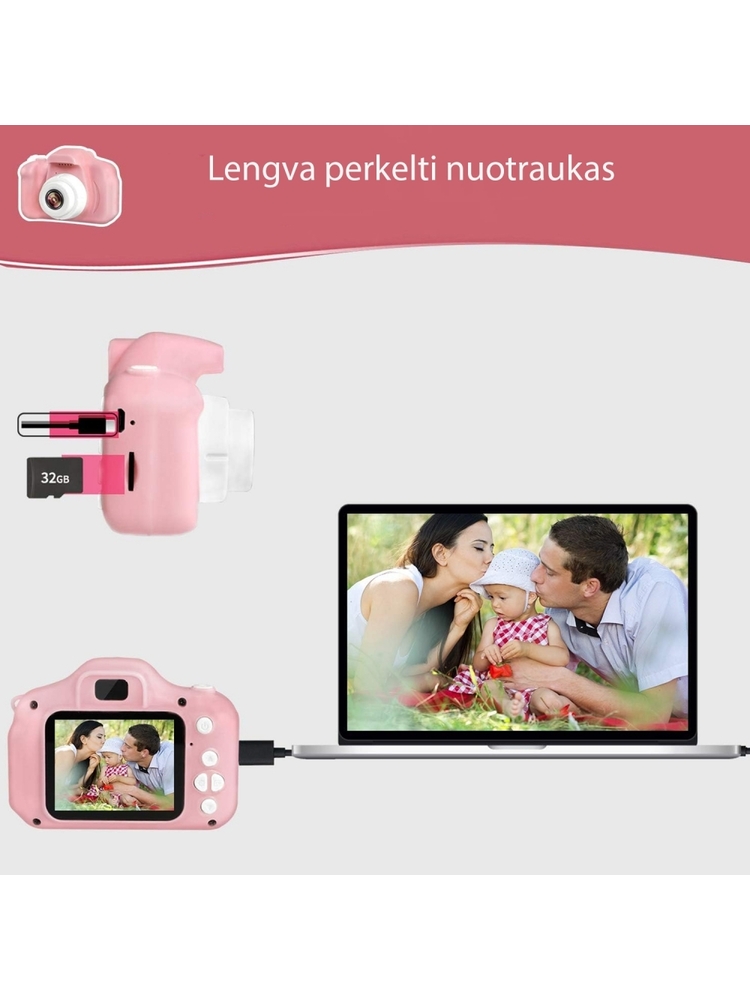 Vaikiškas fotoaparatas su kamera