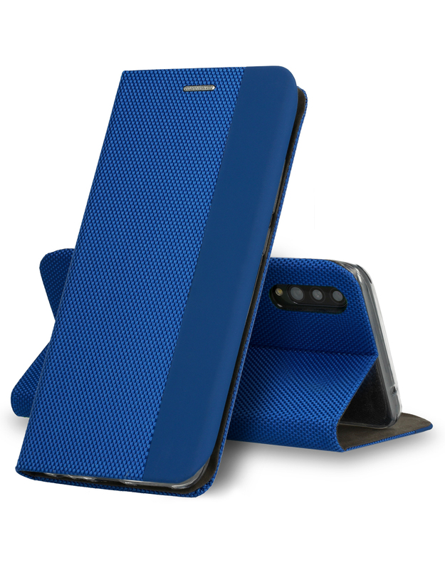 Samsung Galaxy A50 atverčiamas piniginės dėklas, mėlynas