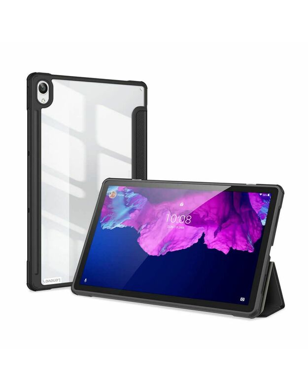 DUX DUCIS Toby planšetinio kompiuterio dėklas, skirtas Lenovo Tab P11 (2021) (juodas-skaidrus)