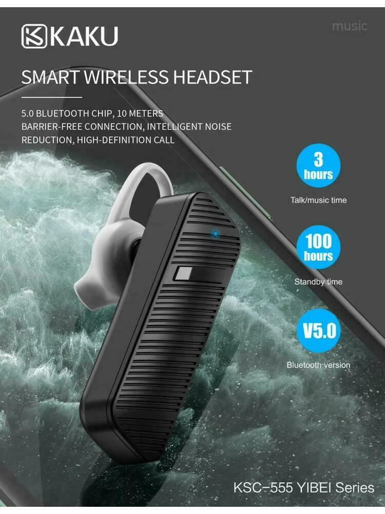 Laisvų rankų įranga KAKU Bluetooth ausinės KSC-555 Yibei Black