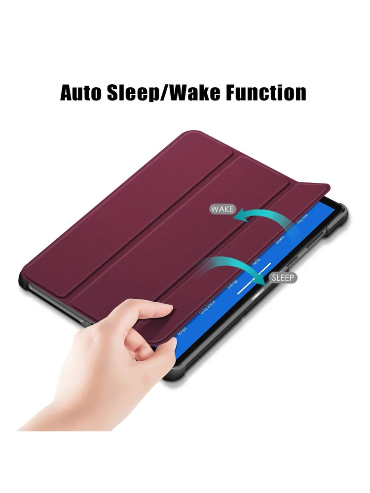 Lenovo Tab M10 HD X306 - bordo spalvos - šoninis atidaromas dėklas su stovu