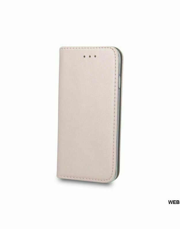 Dėklas, skirtas Samsung Galaxy S10 Lite FLIP ekologiškos odos Rožinio aukso magnetiniu užsegimu