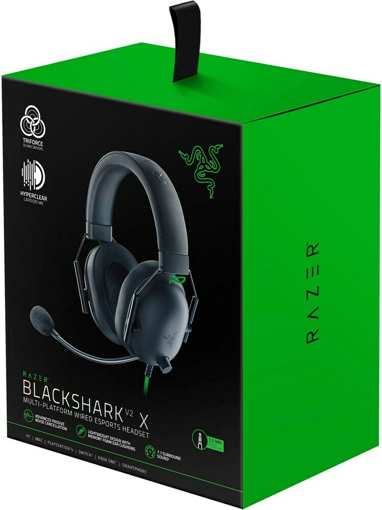 „Razer Blackshark V2 X“ daugiaplatformės laidinės eSporto ausinės