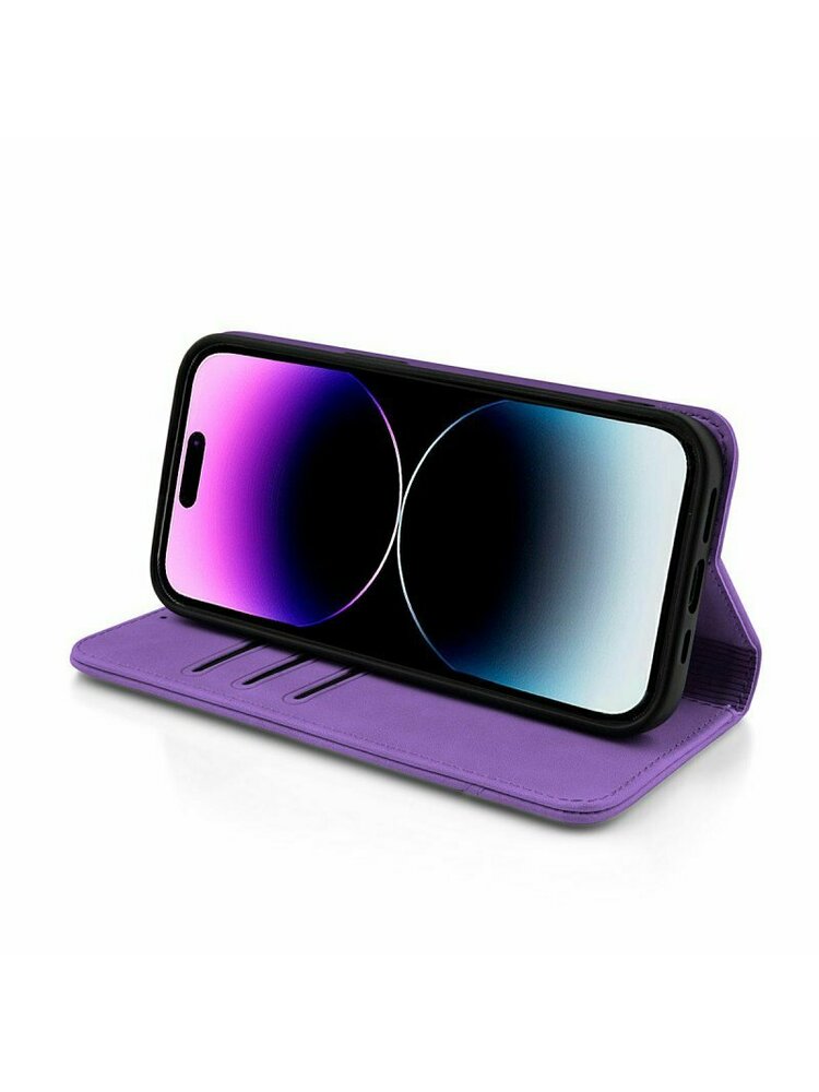Dėklas PRIME BOOK, skirtas Samsung A15, violetinis