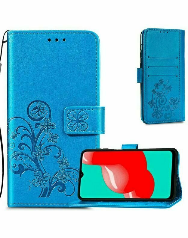 Telefono dėklas „Flower Book“ Samsung A225 A22 4G, mėlynas