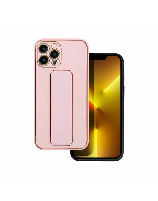 „Forcell“ odinis dėklas su atramėle – „iPhone 13 Pro“ – rožinis