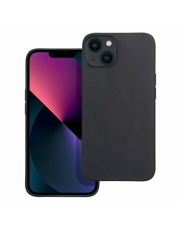 MATINIS SILIKONINIS DĖKLAS IPHONE 13 JUODAS