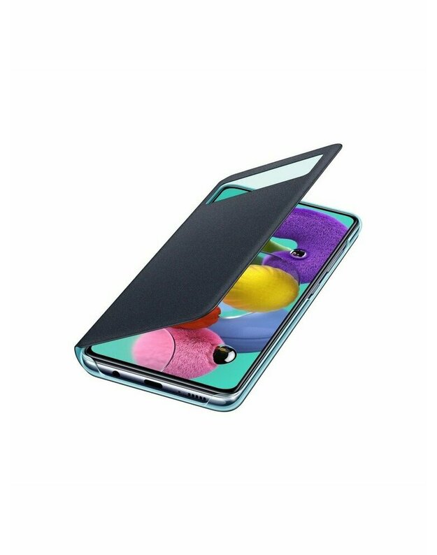 Samsung Galaxy A51 originalus juodas atverčiamas dėklas "S-View Case" telefonui "EF-EA515PBE"