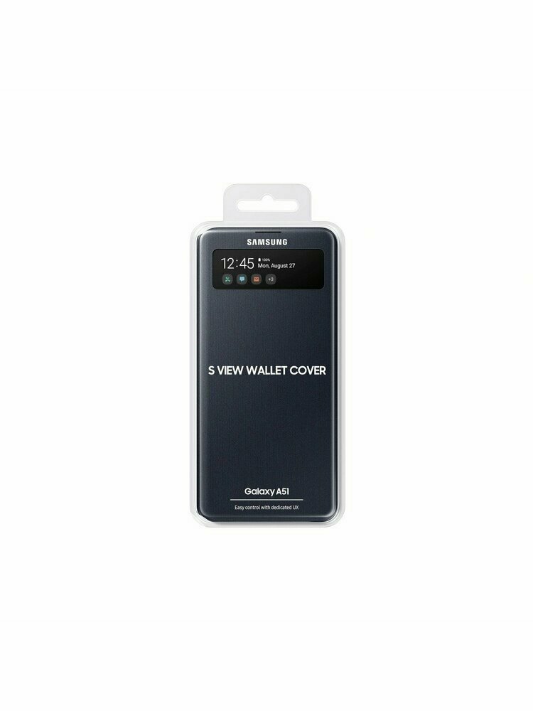 Samsung Galaxy A51 originalus juodas atverčiamas dėklas "S-View Case" telefonui "EF-EA515PBE"