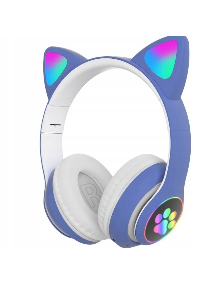 Belaidės ausinės antausinės kačiukas ausys cat ears ausinės įvairios spalvos