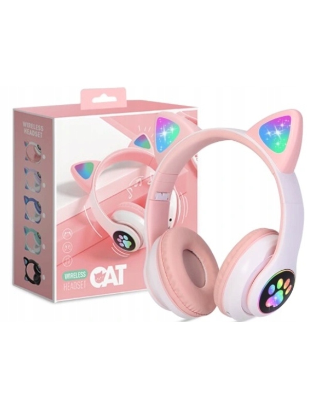 Belaidės ausinės antausinės kačiukas ausys cat ears ausinės įvairios spalvos