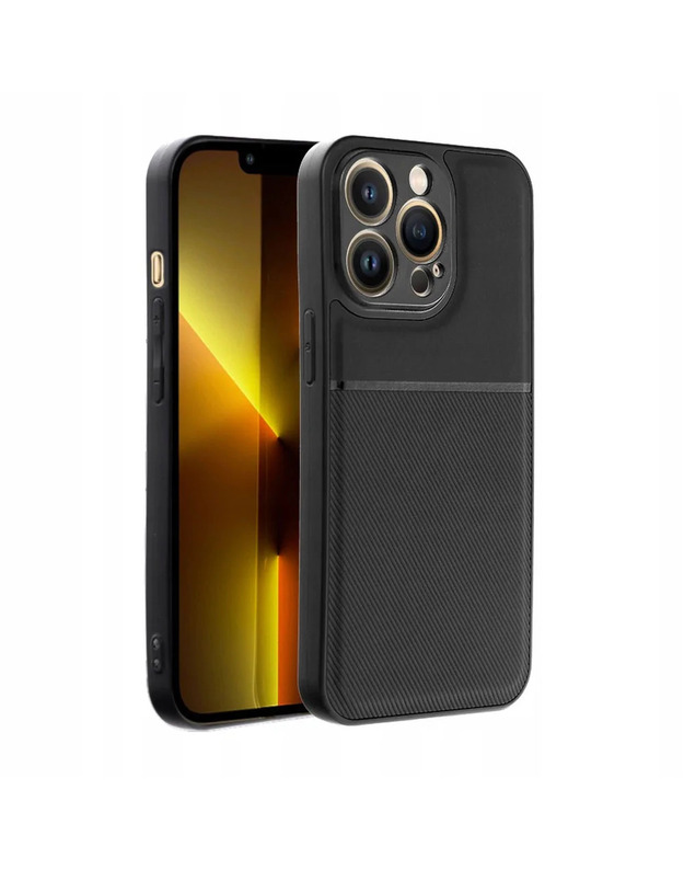 „iPhone 13 Pro“ verslo dėklas su anglies pluošto detalėmis, patvarus su kameros dangteliu, juodas