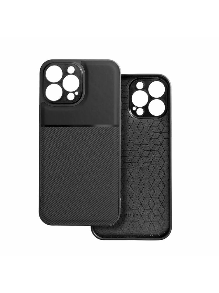 „iPhone 13 Pro“ verslo dėklas su anglies pluošto detalėmis, patvarus su kameros dangteliu, juodas