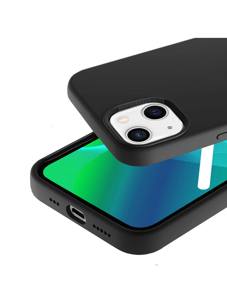 „iPhone 13“ dėklas, silikoninis „Lite“, juodas