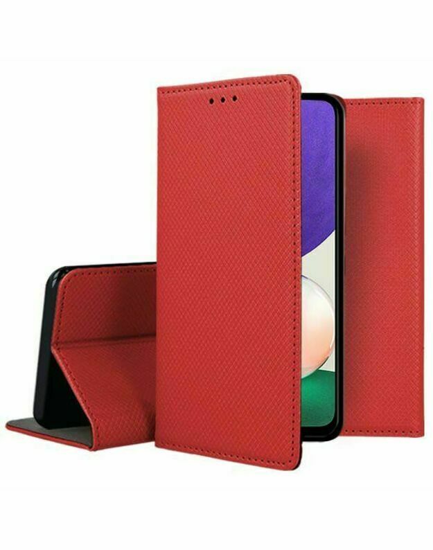 Raudonas atverčiamas dėklas Samsung Galaxy A226 A22 5G "Smart Magnet"